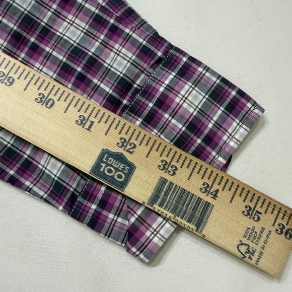 Uniqlo Mens Large Purple Plaid Button Down Shirt Cotton NWOT - Picture 13 of 14